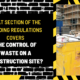 What Section of the Building Regulations Covers the Control of Waste on a Construction Site