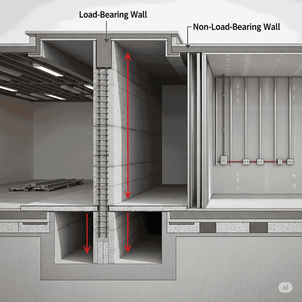 load bearing wall vs non load bearing wall