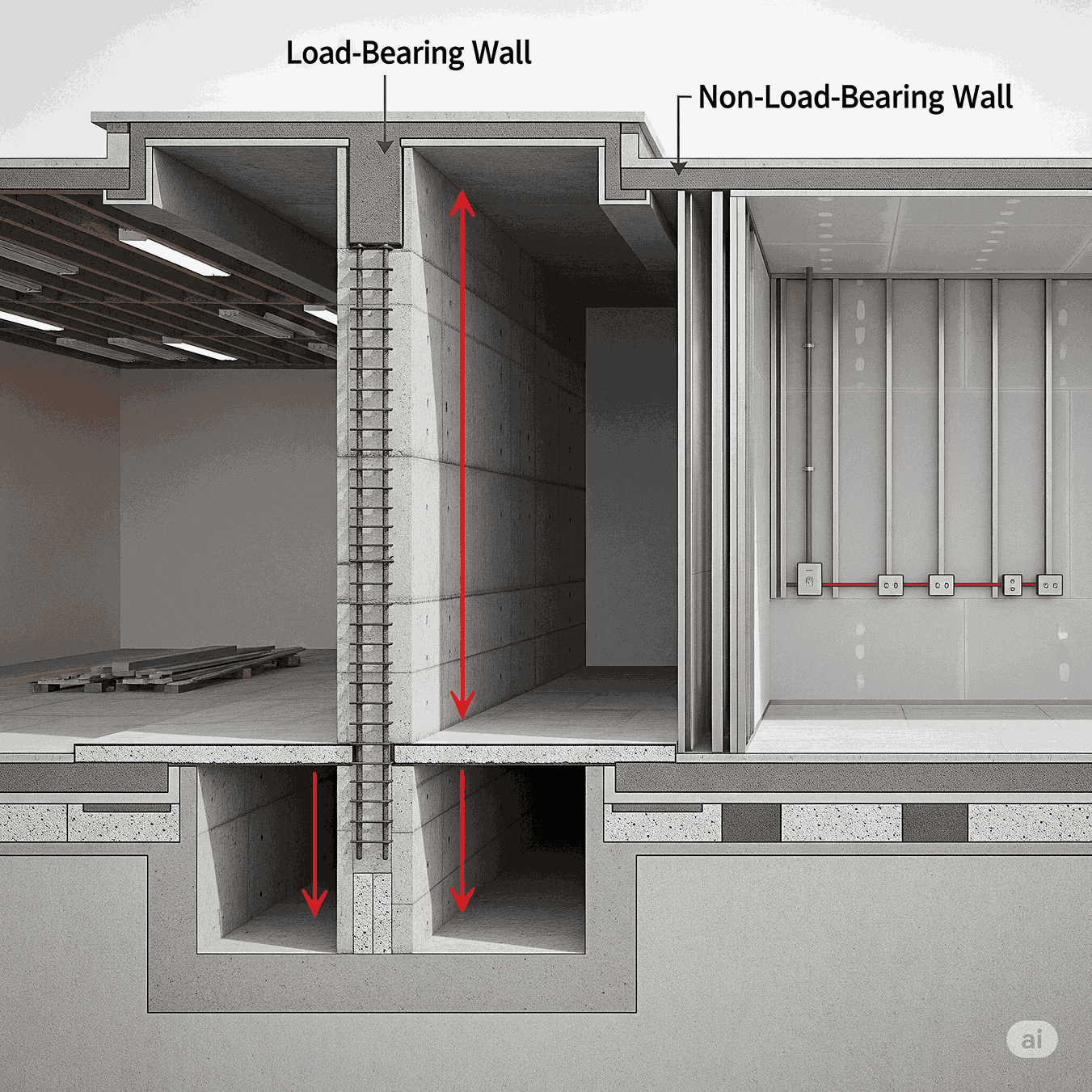Structural Partitions Load Bearing and Non-Load Bearing Walls in Construction