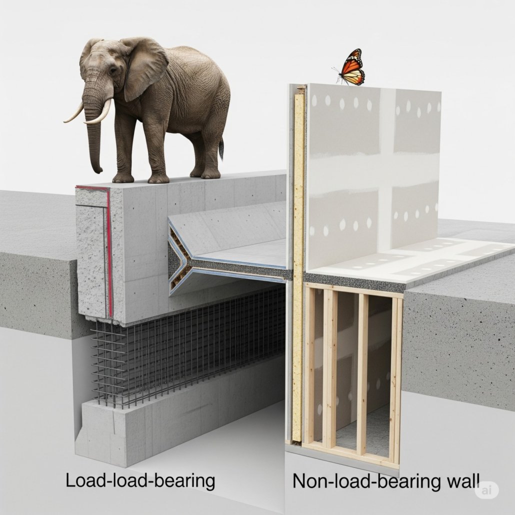 differences between load bearing and non-load bearing walls