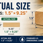 2x10 actual size showing nominal 2 by 10 lumber and actual 1.5 by 9.25 inch dimensions