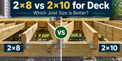 Alt: 2x8 vs 2x10 deck joists comparison for residential deck framing