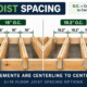 2x10 floor joist spacing showing 12, 16, 19.2 and 24 inch on-center layouts