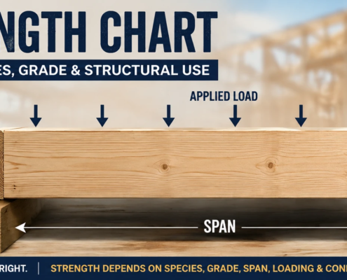 2x10 strength chart showing lumber dimensions, load direction and structural strength factors