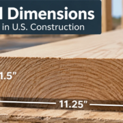 2x12 actual dimensions showing 1.5 inch by 11.25 inch lumber size