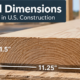 2x12 actual dimensions showing 1.5 inch by 11.25 inch lumber size