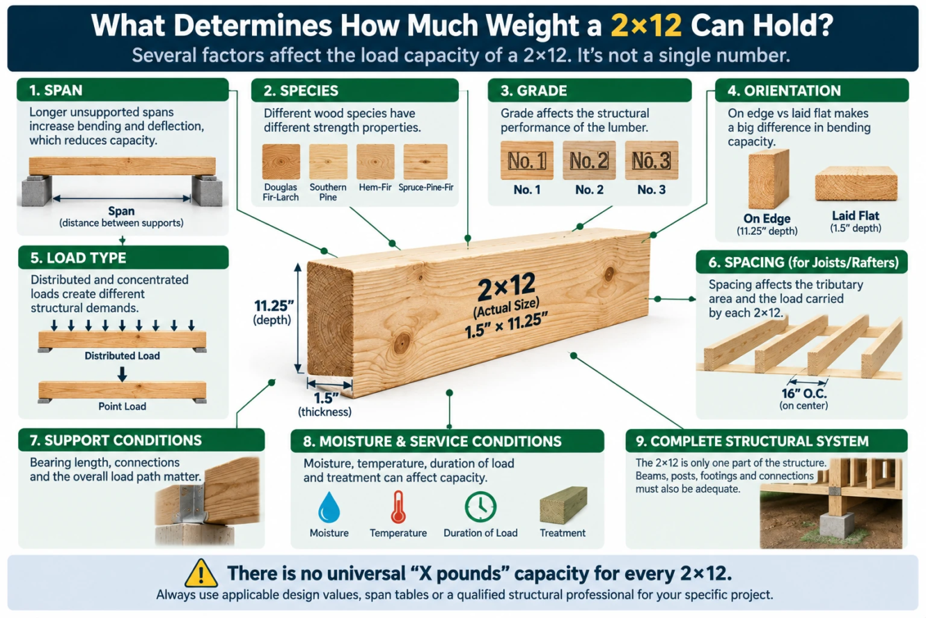 factors affecting 2x12 lumber load capacity