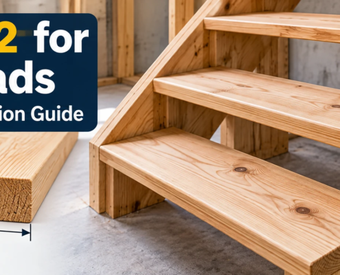 2×12 lumber used for stair treads showing 1.5-inch thickness and 11.25-inch width