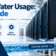 Data center water usage showing cooling demand, WUE, water consumption, AI server racks, and cooling water infrastructure
