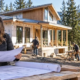 Oregon builder and homeowner reviewing plans for a new home