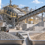 Materials technician screens manufactured robo sand at an aggregate plant and compares it with natural sand.