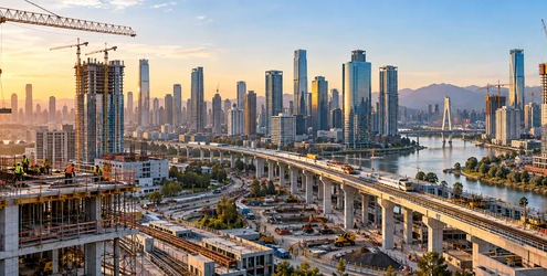 Active building and infrastructure projects showing growth across the construction industry