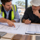 Estimator and contractor match architectural plans to an itemized bill of quantities and material samples to confirm construction scope