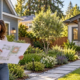 Detached accessory dwelling unit sits beside a primary house as a homeowner and builder review the backyard site plan.