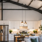 metal-building-home-conversion-feature-image Metal building conversion combines a steel-frame shell with new insulated wall framing and a bright finished home interior.